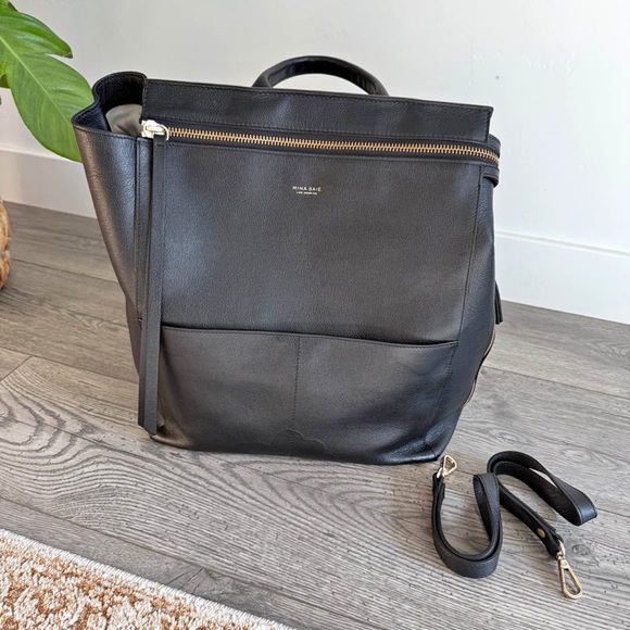 Mina Baie Leather Diaper Bag - Picture 1 of 6